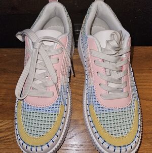 Nicole Miller Patchwork Brita Platform Women’s Sneakers Size 8.5 Multicolor